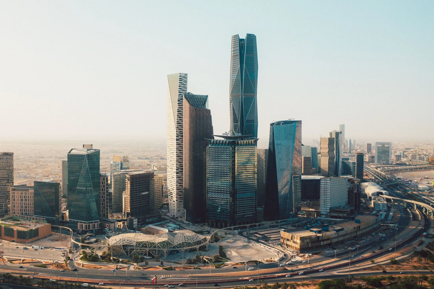 Riyadh business district and contemporary urban development in Saudi Arabia