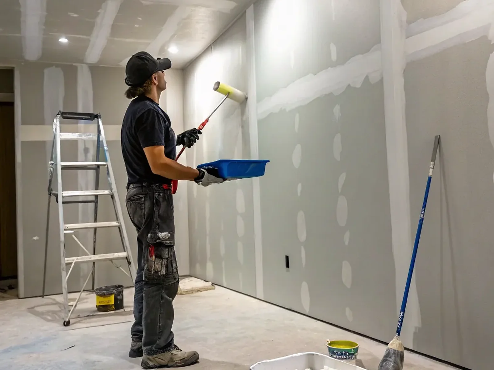 Prepared painted surfaces during project completion