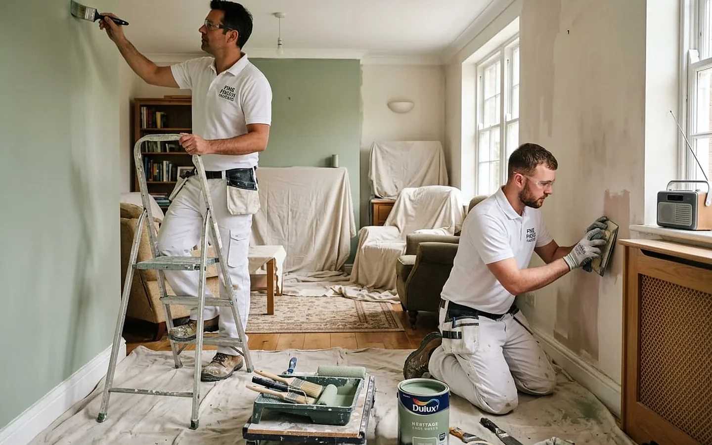 Painting works and prepared finished surfaces